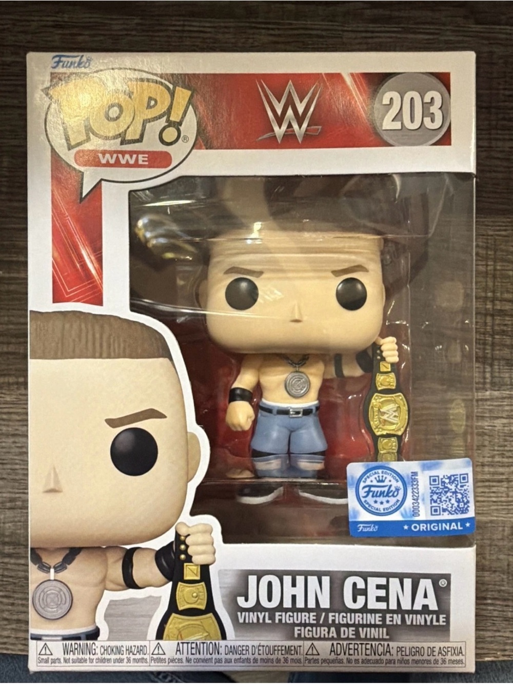 Funko POP! #203 John Cena w/ Spinner Belt+ Protector